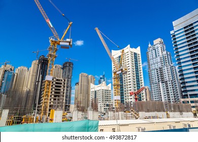 Construction Worker In Dubai Marina  In A Summer Day, United Arab Emirates