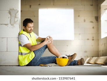 Construction Worker Has Accident While Working Stock Photo 153987641 ...