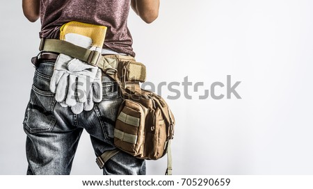 construction worker  isolated white background
