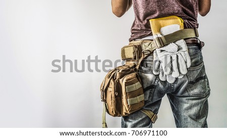 construction worker isolated white background