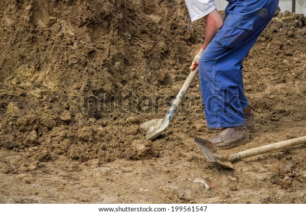 shovel in dirt