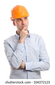 Construction Worker Thinking And Looking Away