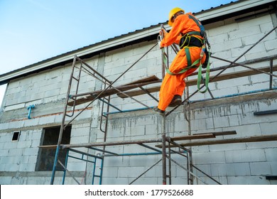 Construction Workers Wearing Safety Harness Belt Stock Photo (Edit Now ...