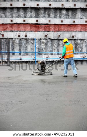 Construction worker work on foundation
