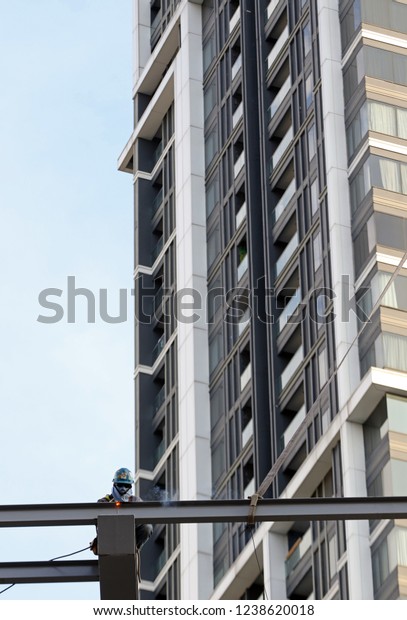 Construction Worker Works On Iron Bars Stock Photo Edit Now