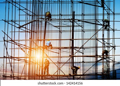 Construction Workers In The Sunset