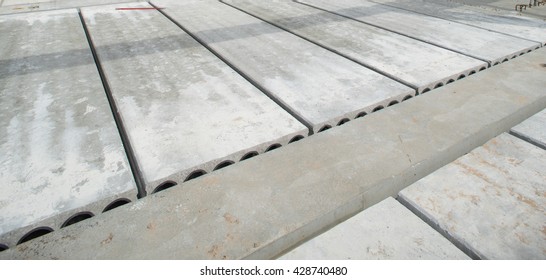 Construction Works. Concrete Slab. Panels.