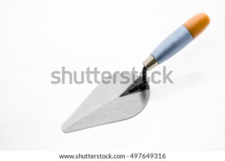 Construction/Circular trowel isolated on white background.