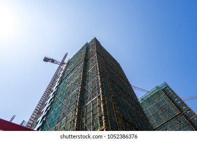 constrution site with blue sky