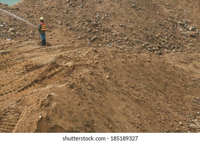 Constuction Site With One Worker