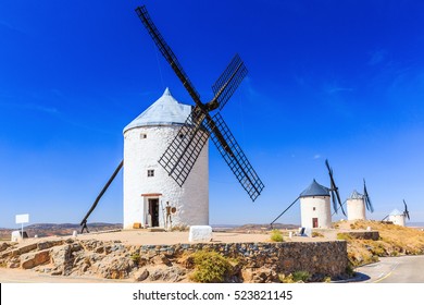 Consuegra, Spain. Windmills Of Don Quixote In Toledo Province.