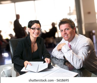 Consultation In The Lobby On The Bank.