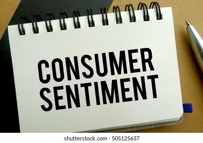 Consumer Sentiment Memo Written On A Notebook With Pen