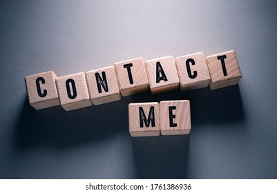 Contact Me Word Written On Wooden Cubes