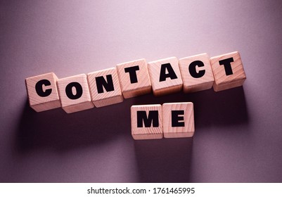 Contact Me Word Written On Wooden Cubes