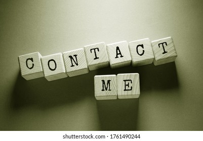 Contact Me Word Written On Wooden Cubes