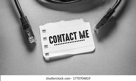 Contact Me Word Written On Paper 