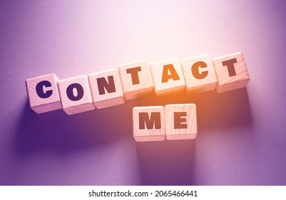 Contact Me Word Written On Wooden Cubes