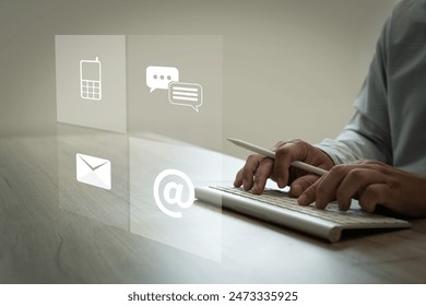 CONTACT US (Customer Support Hotline call people CONNECT ) Call Customer Support to address touch banner blur background