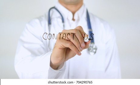 Contact Us, Doctor Writing On Glass