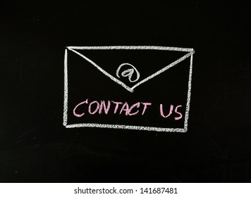 Contact Us With Email Written On Blackboard