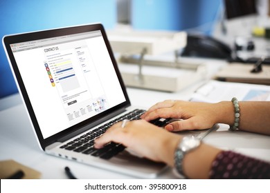 Contact Us Form Digital Web Page Concept - Shutterstock ID 395800918