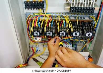  Contactor Wiring Work In Motor Control Panel                              