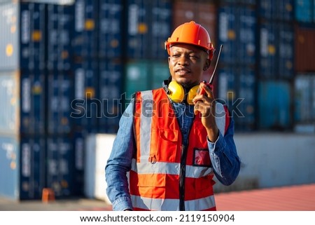 Similar – Image, Stock Photo Black man talking on phone near wall