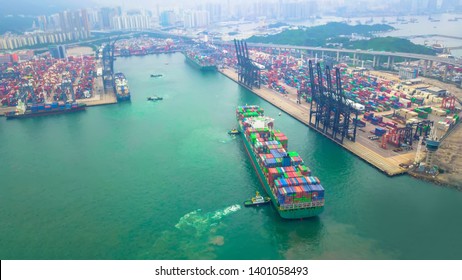 Aerial View Drone Photography Container Cargo Stock Photo 1414853435 ...