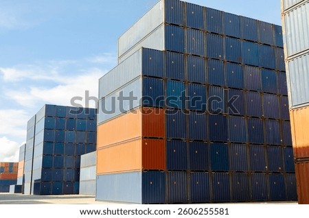 Container Cargo for Logistic Import Export concept yard for international shipping businesses