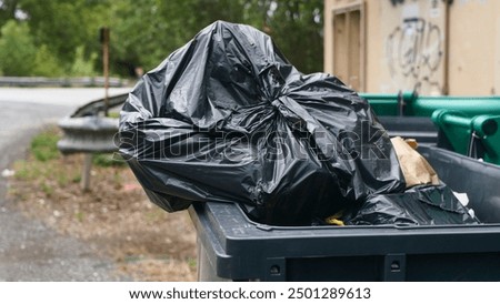 Container for garbage collection, trash can, trash can, street trash can, separate waste collection, plastic, large, cleanliness, city improvement, garbage and waste collection, Europe, France