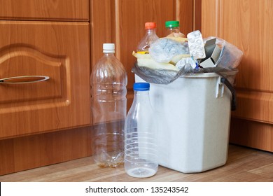 Container Of Kitchen Filled With Garbage