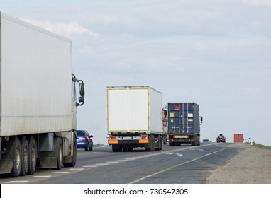 Container on the big highway. transport loads - Shutterstock ID 730547305