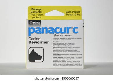 A Container Of Panacur C Canine Dewormer Manufactured By Merck Animal Health, A Subsidiary Of Merck & Co., Inc. (NYSE Ticker MRK) - San Antonio, Texas, USA - September 15, 2019