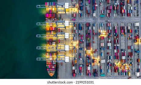 Container ship global business company freight shipping import export logistic and transportation by container ship, Container ship cargo freight shipping maritime transport international worldwide. - Shutterstock ID 2199251031