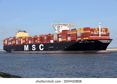 The container ship MSC Appoline will leave the port of Rotterdam on August 24, 2021.