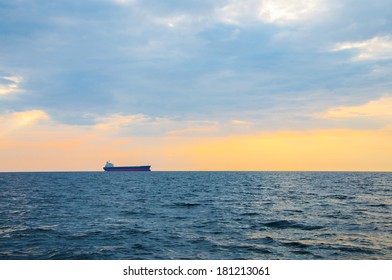 Container Ship On The Horizon