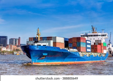 Container Ship In The Port Of Hamburg