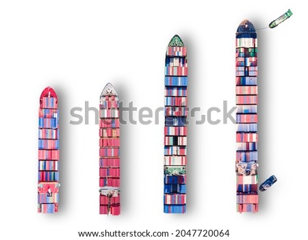 container ship set  isolate on white background