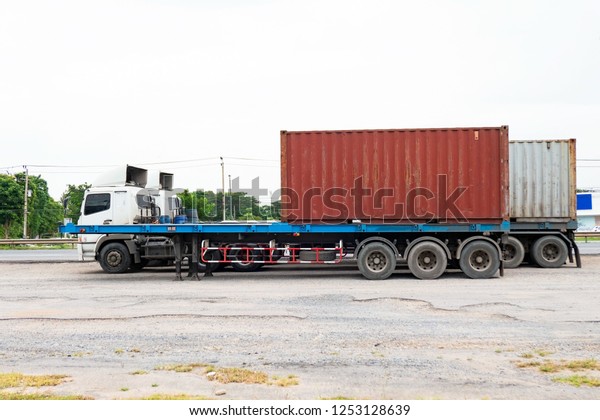 container
trucks Logistic by Cargo truck on the road
.