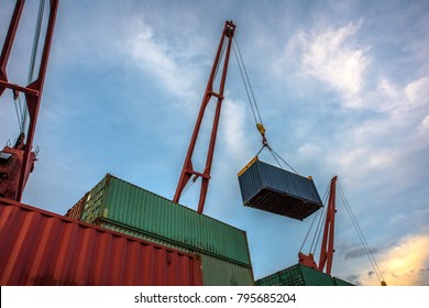 Unit Container Lifting By Ship Crane Stock Photo (Edit Now) 788636386