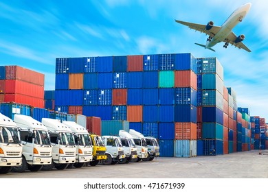 Ship Container Vessel Train Truck Airplane Stock Photo 707606707 ...