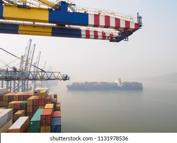 Containers Vessels In Nhava Sheva Port.