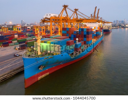 containers yard port congestion ship vessels stock photo edit now