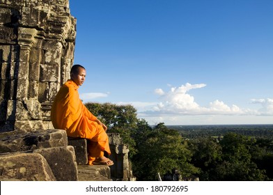 Contemplating Monk, Angkor Wat, Siam Reap, Cambodia