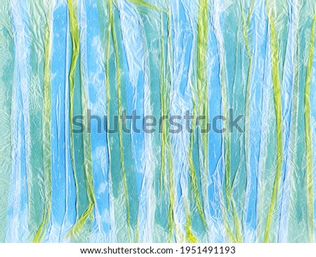 Contemporary abstract art illustration. Vertical paper strips and color paint texture. Colorful background expressive impressionist modern painting banner postcard poster. Grungy paper texture.