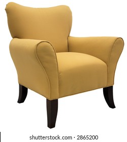 Contemporary Accent Chair With Cherry Wood Legs