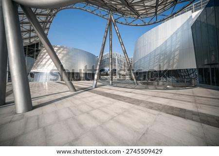 Contemporary Architectural Marvel with Dynamic Structural Elements  