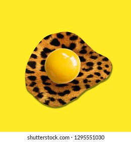 Contemporary Art Collage. Concept Leopard Egg Yolk.