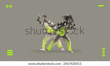 Image, Stock Photo urbaner Tanz Silhouette